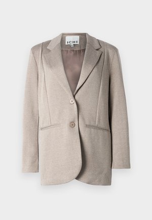 Heled hall herringbone bleiser pehmea tekstuuriga, sakiliste krae, kahe nööbi ja küljetaskutega. Vooderdis ühetoonis.