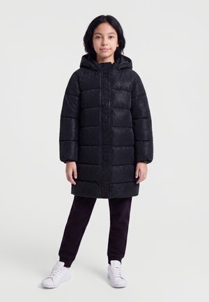 Guess JUNIOR HOODED LONG PUFFER - Manteau d'hiver - jet black