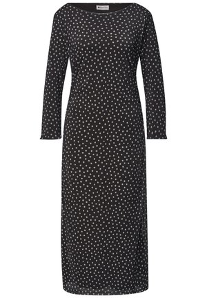 Street One, MIDIKLEID MIT SEITLICHER RAFFUNG - Robe en jersey - black coffee