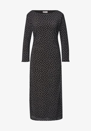 Street One, MIDIKLEID MIT SEITLICHER RAFFUNG - Robe en jersey - black coffee