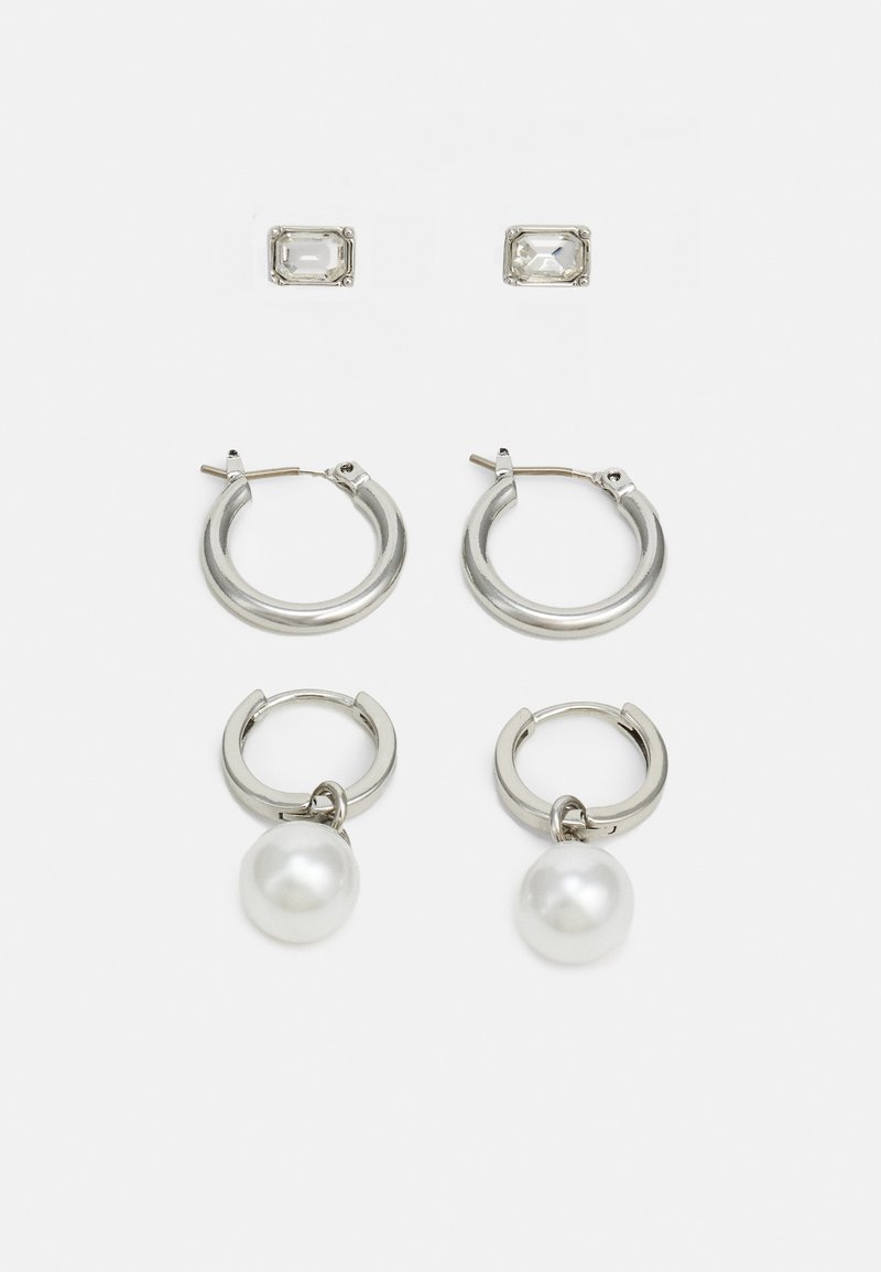 Pier One UNISEX 3 PACK - Øredobber - silver-coloured