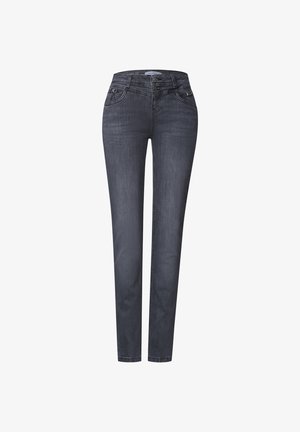 Street One, MID WAIST SLIM LEG JEANS MIT DEKODETAIL - Jeans slim fit - steel grey wash