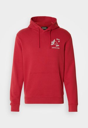 Scotch & Soda REGULAR FIT FRONT AND BACK ARTWORK HOODIE - Hoodie - roadside red