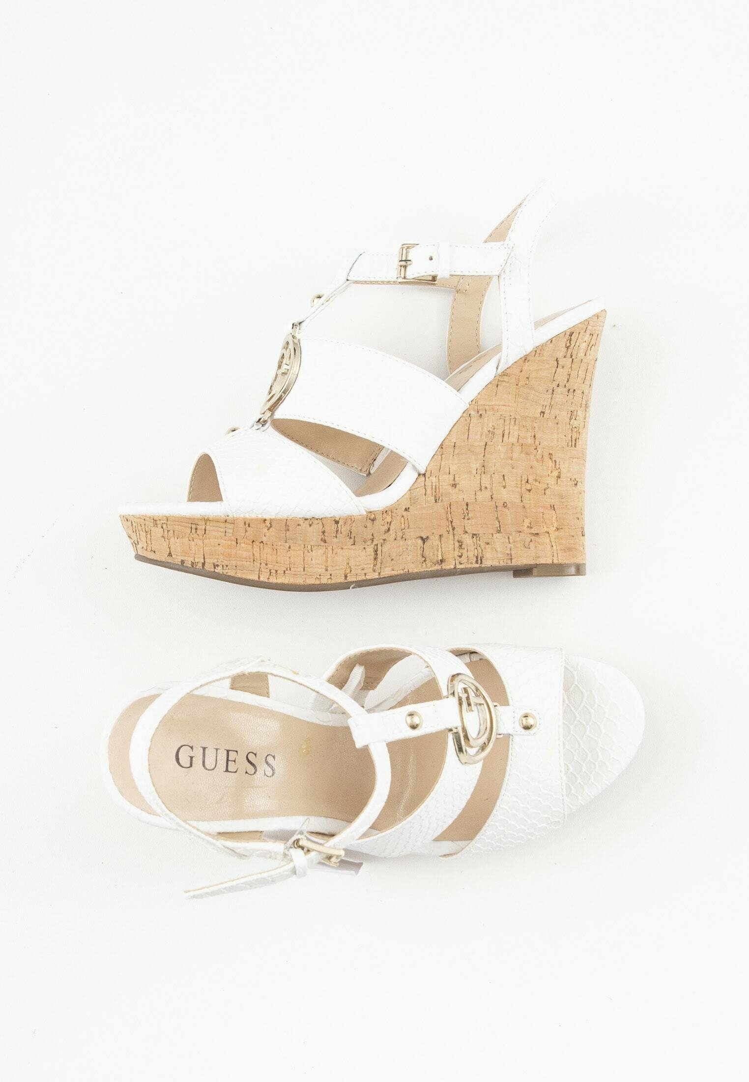 Guess wedges white Clearance