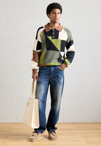 Scotch & Soda PATCH WORK LONG SLEEVE POLO - Jumper - muti-colour