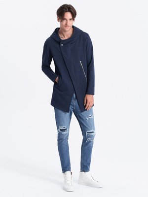 Sweater met rits - navy blue