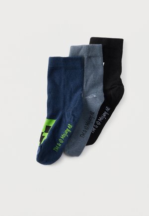 Lindex MINECRAFT UNISEX 3 PACK - Zoknik - dark grey