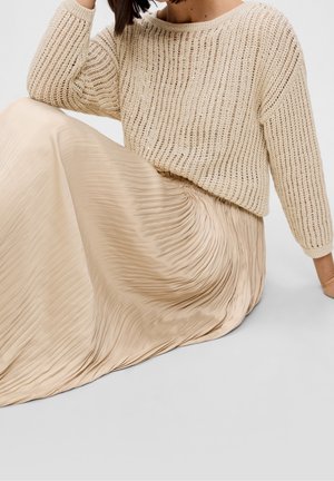Stickad tröja - beige