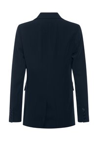 Blazer formel noir vu de dos avec manches longues, quatre boutons sur chaque manchette et une fente centrale au dos.