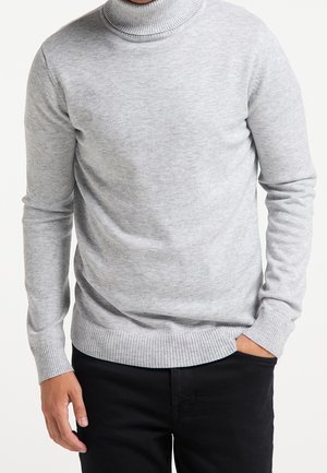 Strickpullover - mottled light grey