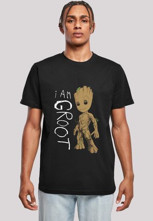 F4NT4STIC MARVEL GUARDIANS OF THE GALAXY I AM GROOT - PREMIUM SUPERHELDEN IRON MAN CAPTAIN AMERICA HULK THOR LOKI PUNISHER SPIDER-MAN FAN MERCH - Camiseta estampada - black