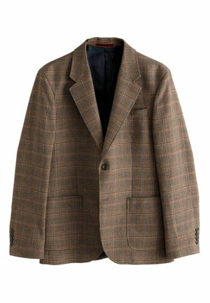 REGULAR FIT - CHECK  - Blazer jacket - tan red