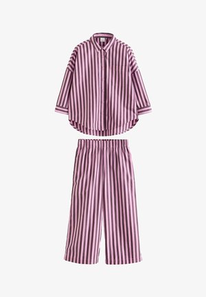 STRIPE SET - Cămașă - pink and chocolate