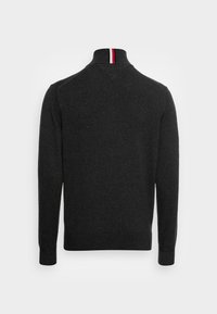 Tommy Hilfiger PIMA ORG CTN CASHMERE ZIP THRU - Casaco de malha - dark grey heather