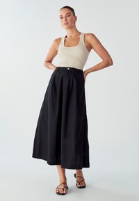 WILLA MIMIE MIDI - Pliceret nederdel /Nederdele med folder - anthracite