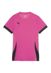 Rooze sportt-shirt met zwarte accenten. Gemaakt van ademend materiaal, met een ronde halslijn en het PUMA-logo op de linkerborst.