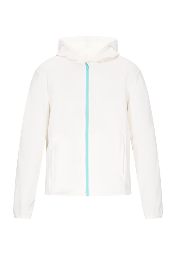 Sweatjacke - weiss türkis