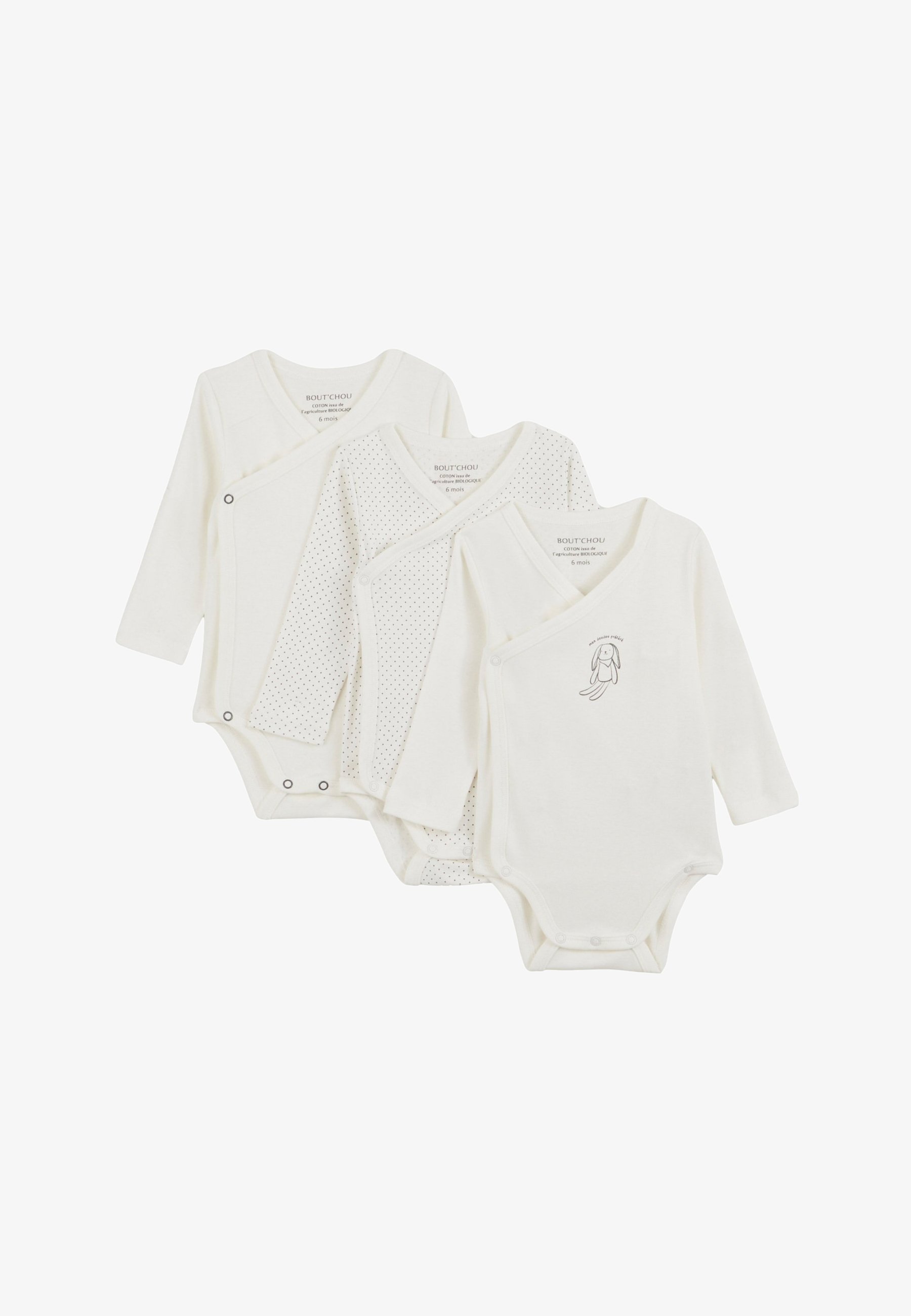Manches Longues Monoprix Body Bebe Monoprix 3-PACK Body Blanc