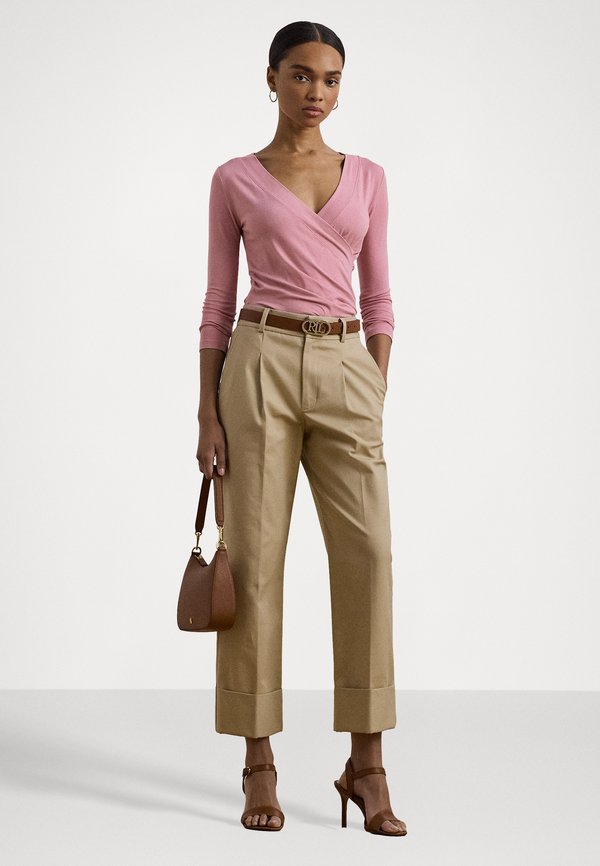 SURPLICE JERSEY TOP - Long sleeved top - rose mauve4