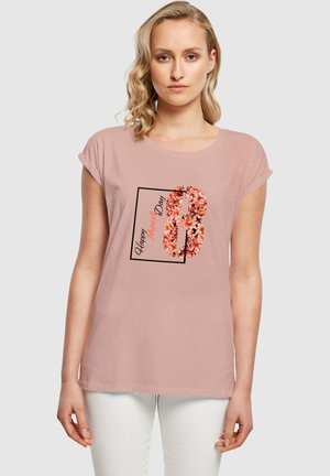 Merchcode WD-HAPPY MARCH DAY EXTENDED SHOULDER - T-shirts med print - duskrose