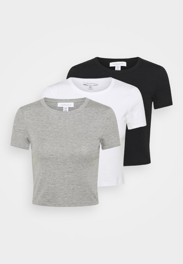 EVERYDAY TEE 3 PACK - T-shirt print - black/white/grey