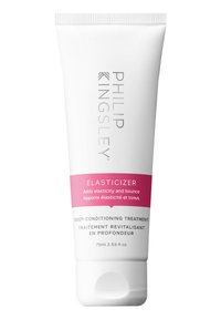 Weiße Röhrenverpackung mit rosa Akzenten. Der Text enthält "Elasticizer" und "Tiefenpflegebehandlung." Füllmenge 75 ml (2,53 fl oz).