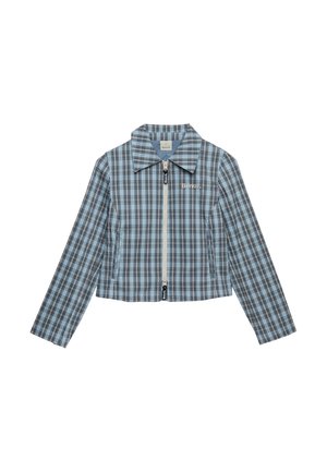 Bench, BENCH X SUPERDRY &AMP; CO BENCH DOUBLE ZIP COLLARED CHECK JACKET - Let jakke / Sommerjakker - blue moody check  moonbeam