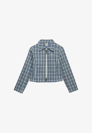 Bench, BENCH X SUPERDRY & CO BENCH DOUBLE ZIP COLLARED CHECK JACKET - Veste légère - blue moody check moonbeam