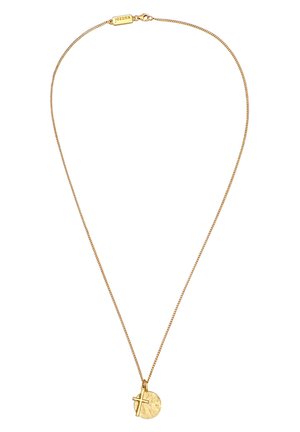 STRUCTURED COIN CROSS - Necklace - gold-coloured