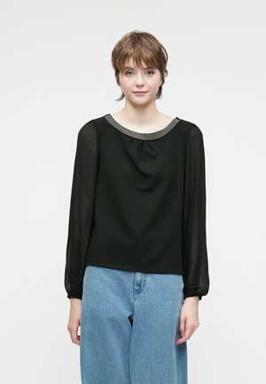 VICLARA O NECK - Majica z dolgimi rokavi - black