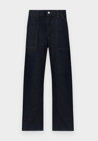 INES UTILITY TROUSER - Wide leg - dark blue denim