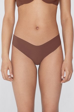 Tezenis HIGH-LEG LASER-CUT - String - Brown