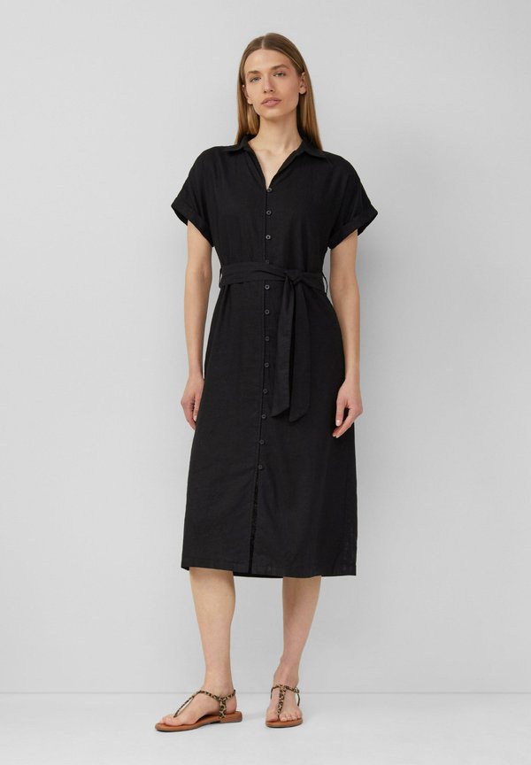 MIDI AUS MIT EINGRIFFTASCHEN - Blusenkleid - schwarz