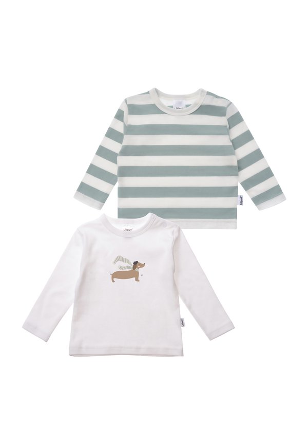 2PACK - Langarmshirt - grün weiss