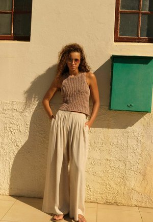 SUPERWIDE - Stoffhose - natural