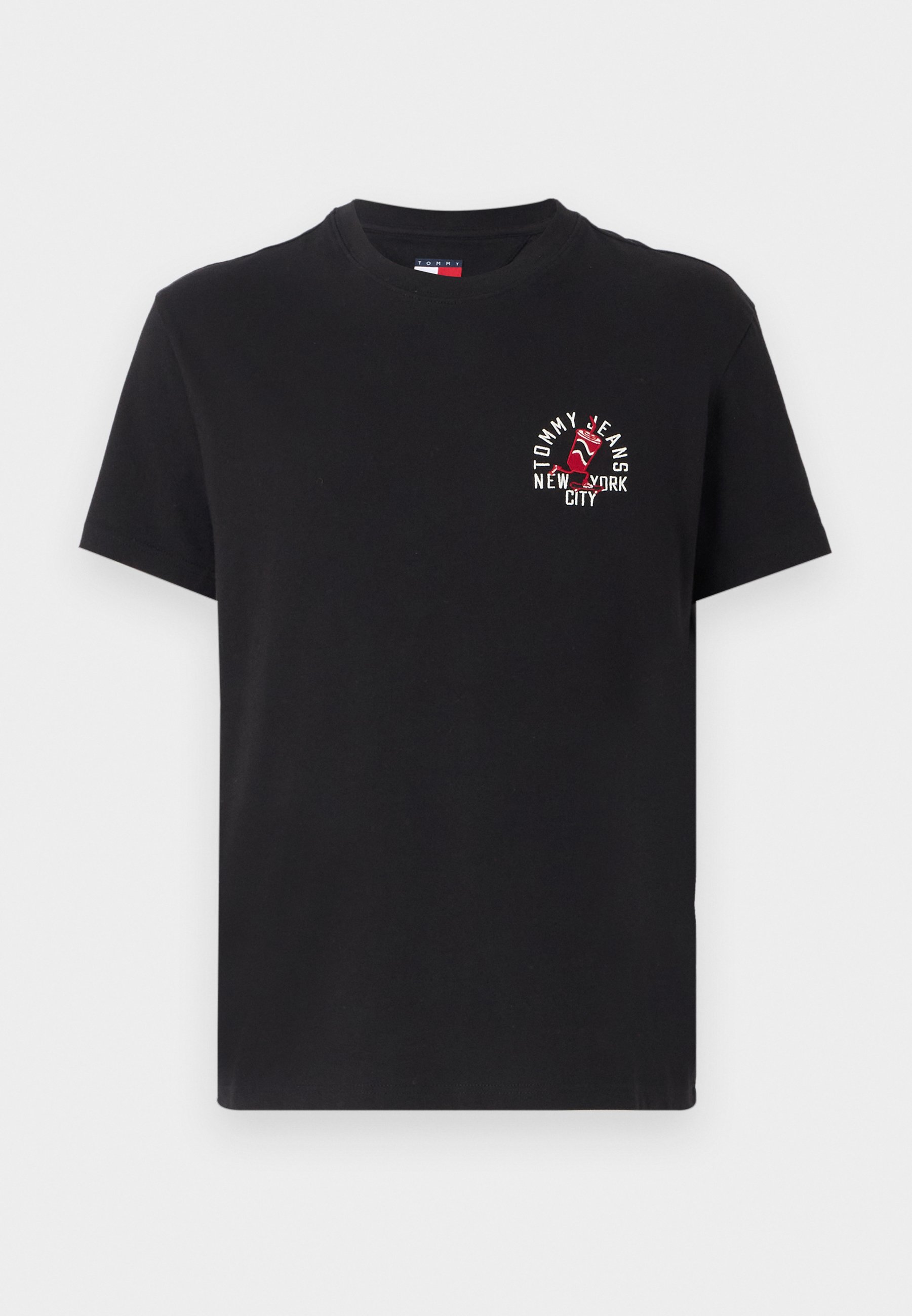 Tommy Jeans SMALL MOTIF TEE - Triko s potiskem - black