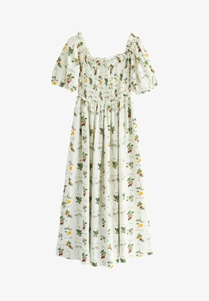 Next, TALL FIT - PUFF SLEEVE SHIRRED MIDI DRESS . - Freizeitkleid - yellow floral print