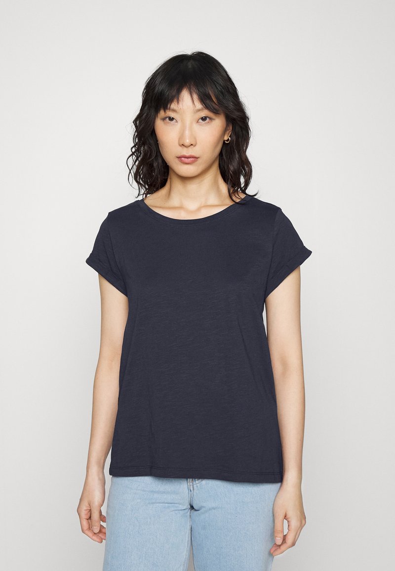 edc by Esprit SLUB ROUND NECK Tshirt basique navy/bleu marine ZALANDO.FR
