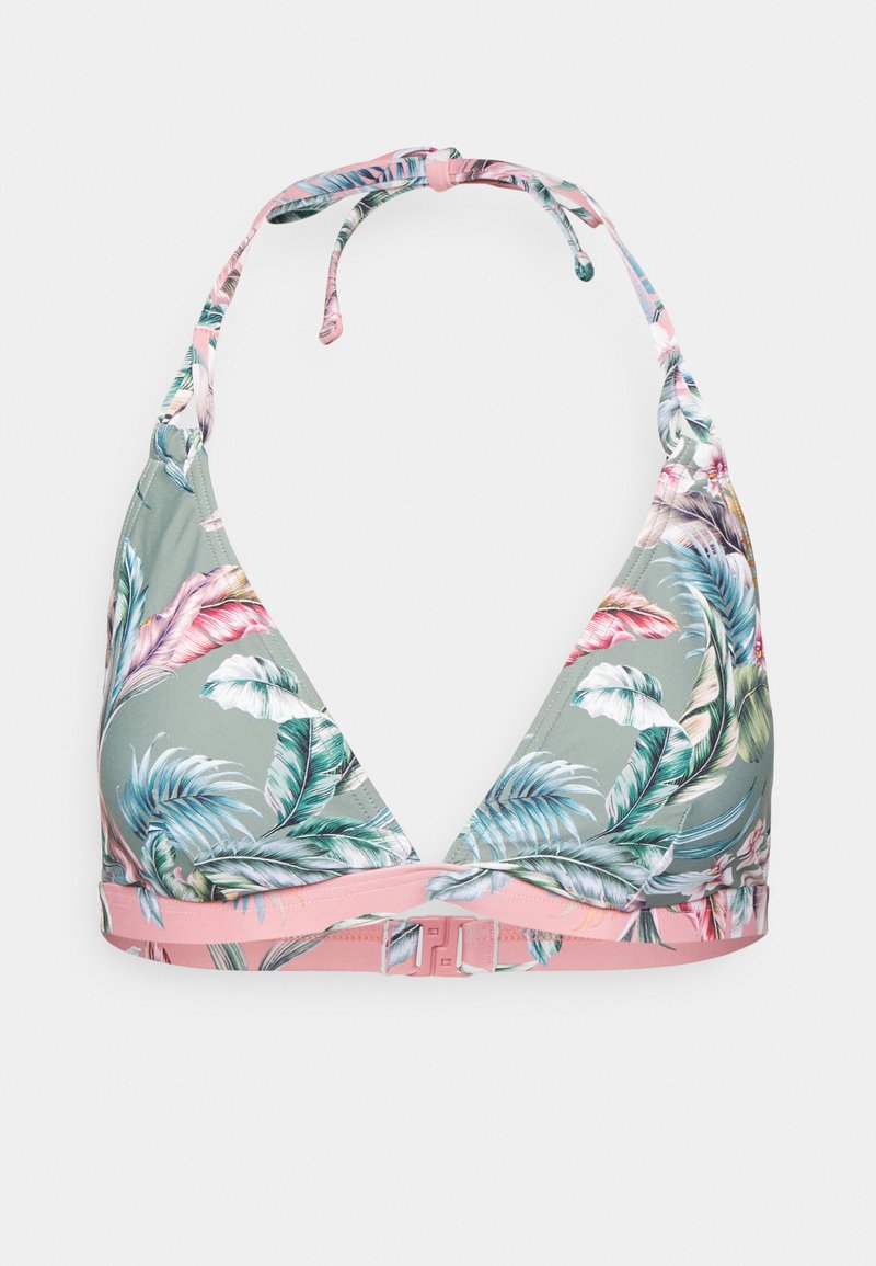 Esprit MALIBU BEACH PADDED HALTERNECK PRINT MIX BikiniTop light khaki/khaki Zalando.ch