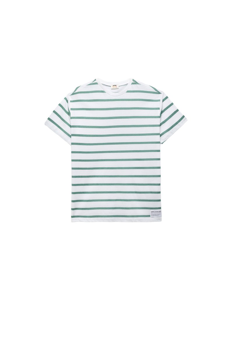 Koton STRIPED - Camiseta estampada - white green