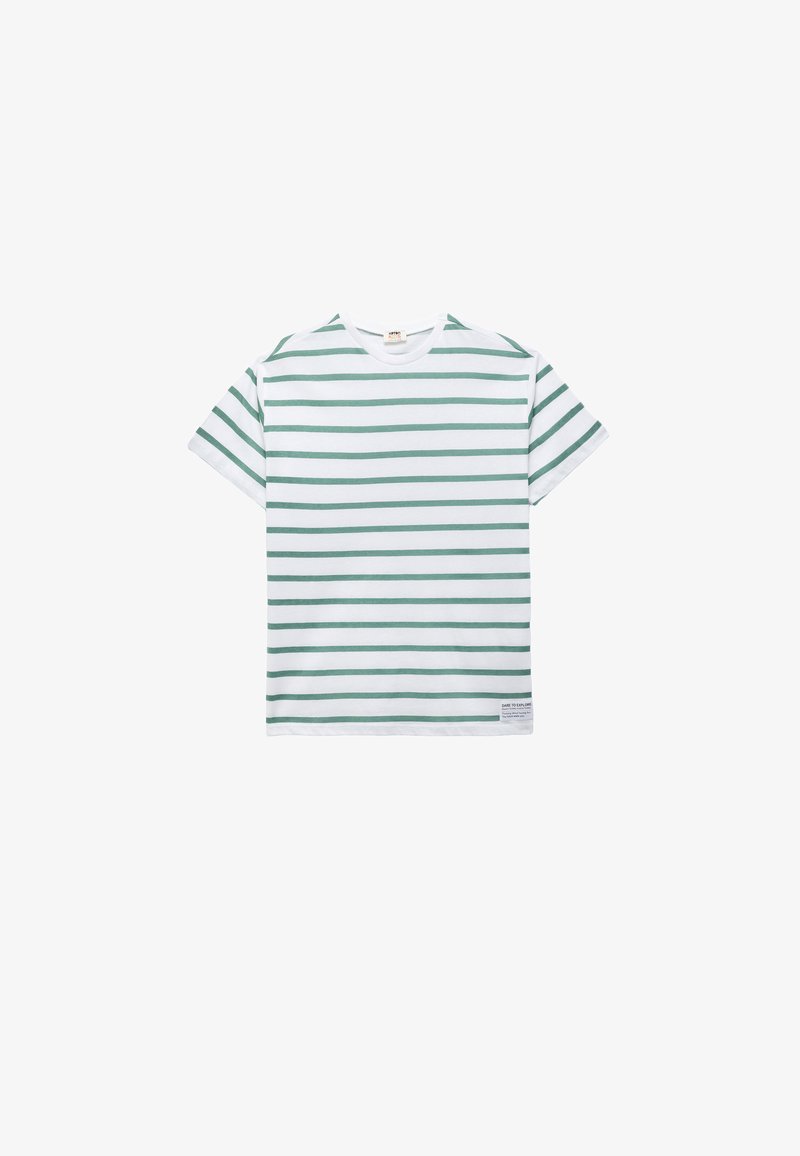 Koton STRIPED - Printtipaita - white green