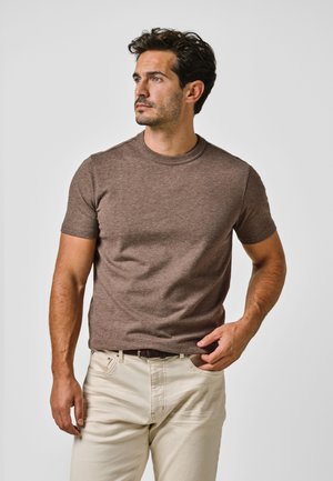 PROFUOMO, SHORT SLEEVE - T-shirt basic - dark brown