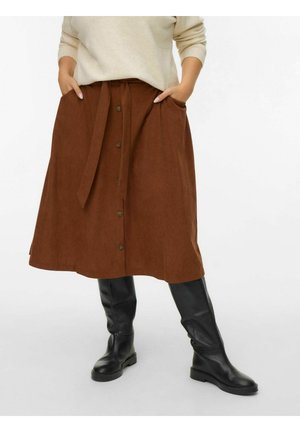 VMVILJA HOHE TAILLE - A-snit nederdel - tobacco brown