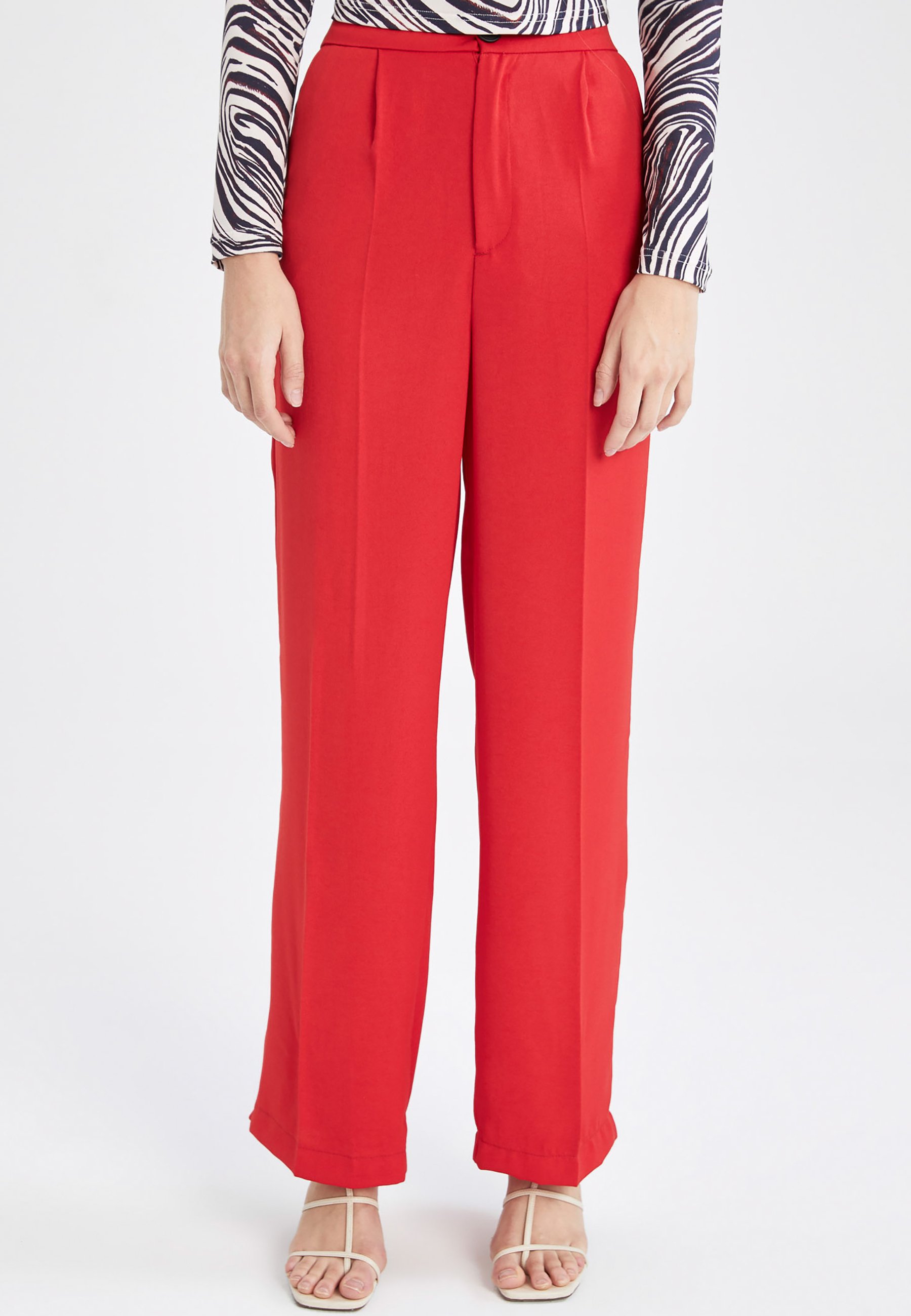 DeFacto WIDE LEG - Kelnės - red/raudona 