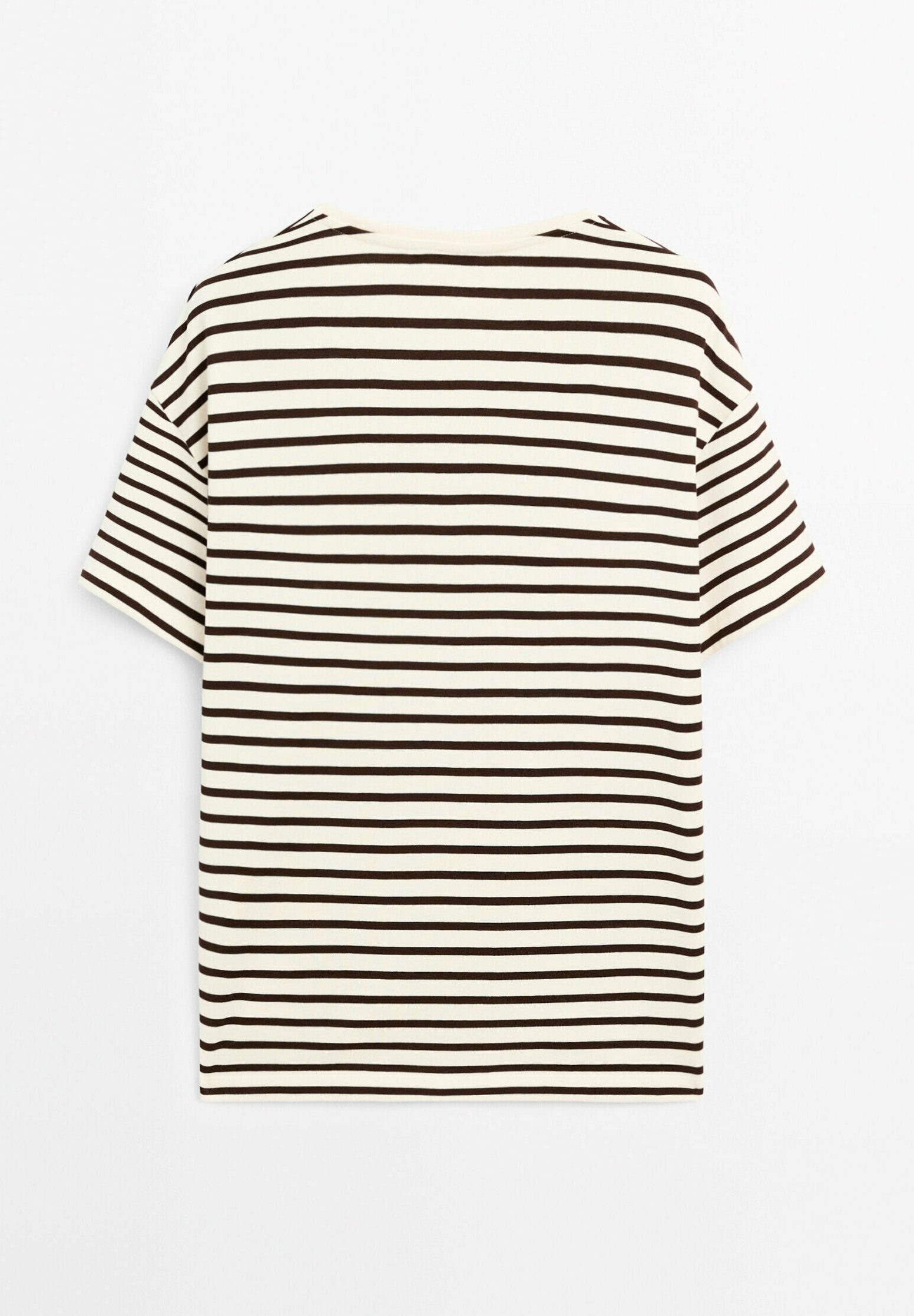 Massimo Dutti STRIPED - Print T-shirt - brown - Zalando.co.uk
