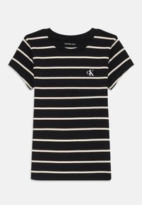 Calvin Klein Jeans STRIPE SLIM 2 PACK - T-shirts med print - light lilac/black