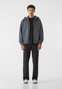9N1M SENSE ESSENTIAL - Cipzáras pulóver - darkgrey