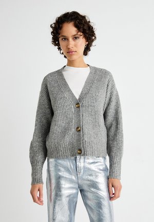 VMVARNAMEILANI VNECK CARDIGAN - Kardigan - medium grey melange