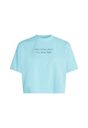 Karl Lagerfeld Jeans, x PIETRO TERZINI CROPPED - Тениска с щампа - ocean current