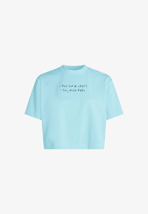 Karl Lagerfeld Jeans, x PIETRO TERZINI CROPPED - Тениска с щампа - ocean current